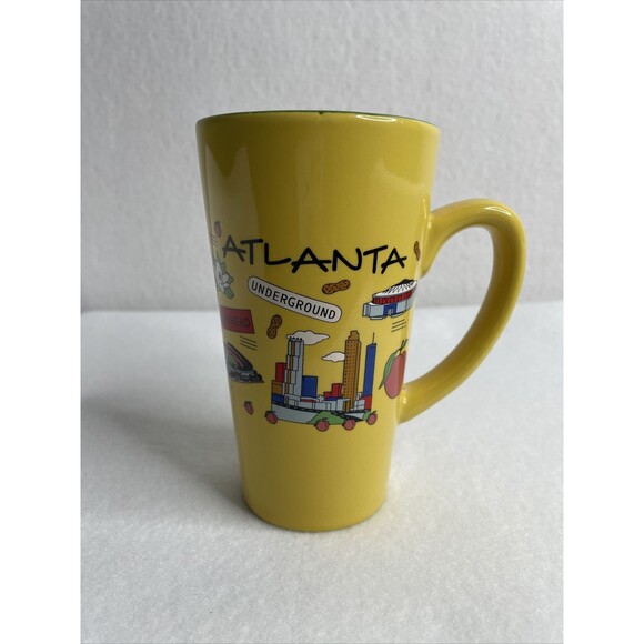 City Merchandise Atlanta Peahes and more Coffee /Tea Cup Mug Yellow/Blue - Picture 1 of 12